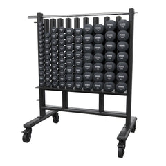 Power Systems Premium Dumbbell Storage Rack with 44 Black Neoprene Pairs DB