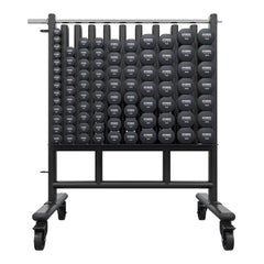 Power Systems Premium Dumbbell Storage Rack with 44 Black Neoprene Pairs DB