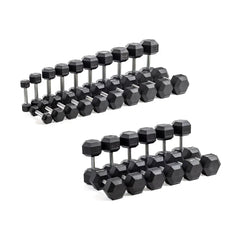 Bells of Steel Straight Handle Rubber Hex Dumbbell Sets