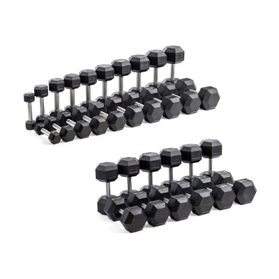 Bells of Steel Straight Handle Rubber Hex Dumbbell Sets