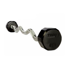 Horizontal Barbell Rack w/ 12-Sided Rubber-Coated Curl Barbells - 20-110lb Set by Troy Barbell