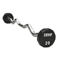 Horizontal Barbell Rack w/ 12-Sided Urethane Curl Barbells - 20-110lb Set by Troy Barbell