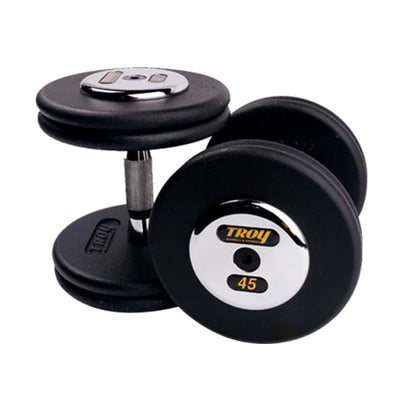 1550lb Black Pro Style 55-100lb Iron Dumbbell Set by Troy Barbell