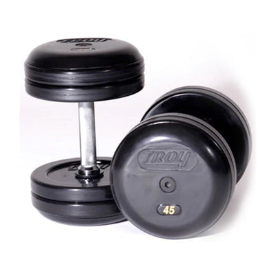 2100lb Pro Style 5-100lb Rubber Dumbbell Set by Troy Barbell