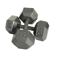 5lb to 50lb Iron Hex Dumbbell Set w/ Two Tier Rack by Troy Barbell