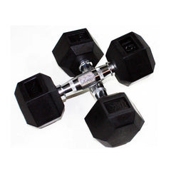 5lb to 100lb Rubber Hex Dumbbell Set w/ Three Tier Rack by Troy Barbell